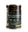 Alimento complementario para perros con pavo, pescado y vegetales.