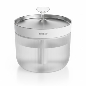 Fuente automática para perro y gato de acero inoxidable.