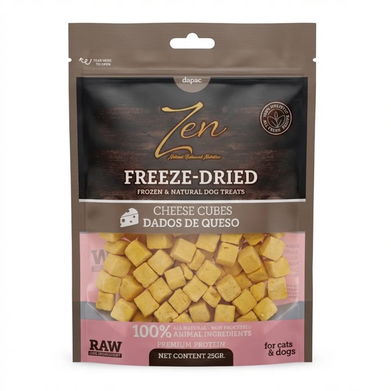 Snack de queso liofilizado para gatos y perros