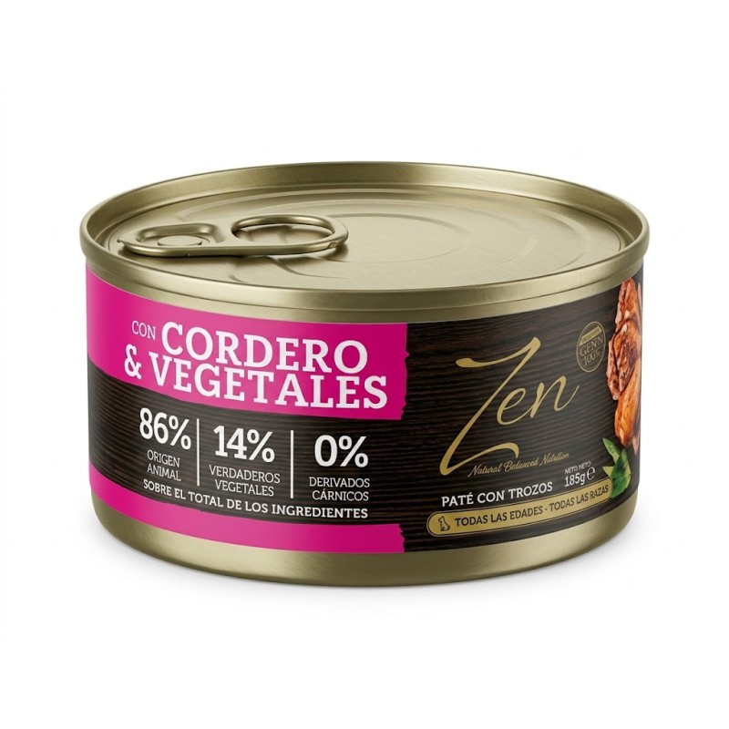 Paté con cordero y vegetales para perro