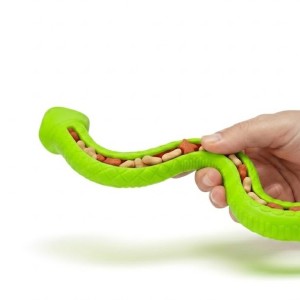 Serpiente verde para perro rellenable