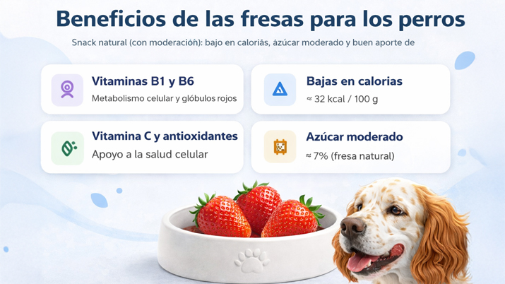 Beneficios de las fresas en los perros.