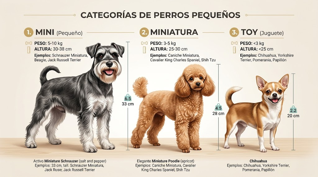 Diferencias entre perro mini, miniatura y toy
