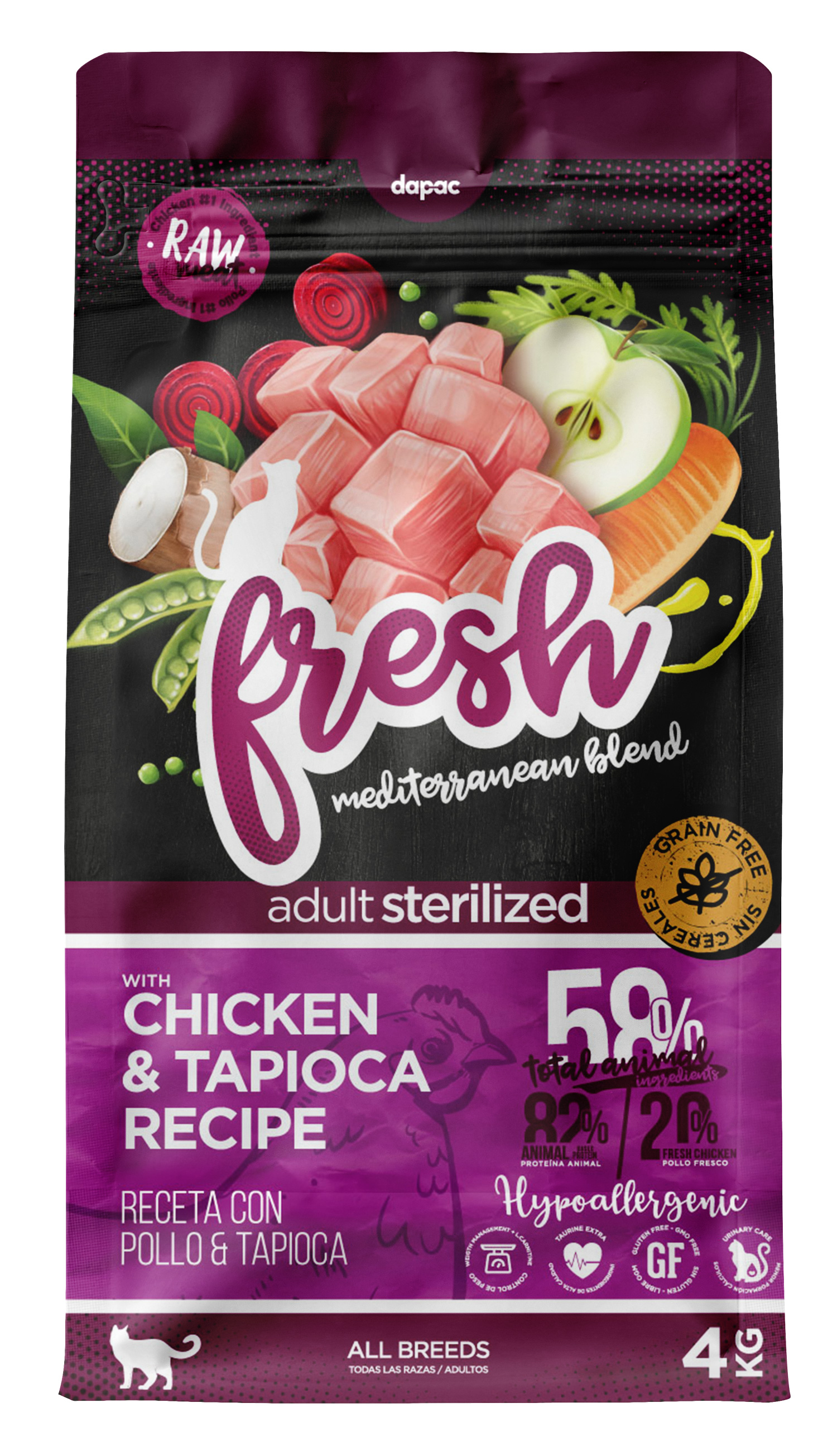 Fresh pollo y tapioca para gatos esterilizados