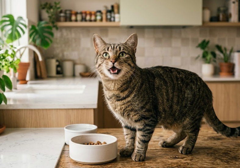 Gato maullando suavemente
