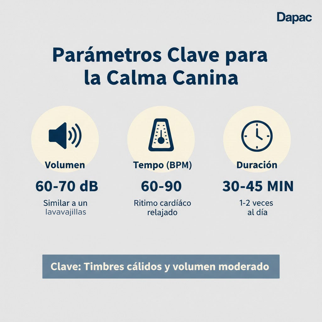 Infografía de sonidos relajantes para perro