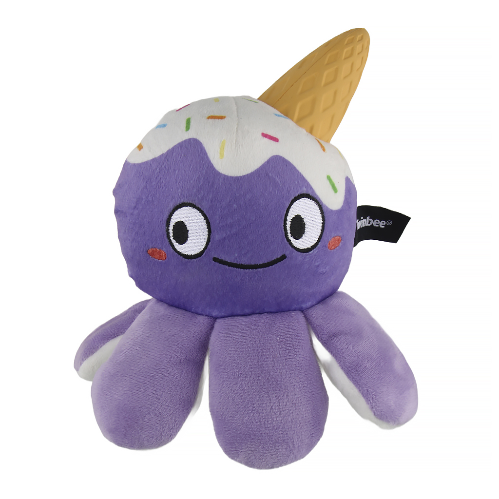 Peluche con forma de pulpo morado