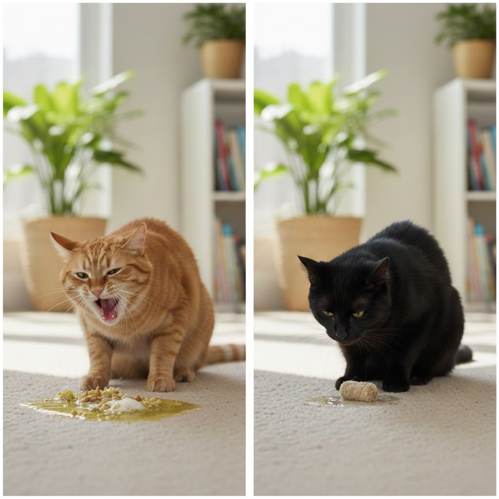 gato vomitando diferencia gato regurgitación