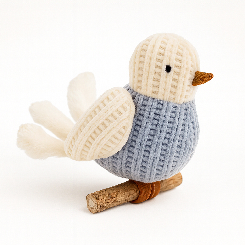 Peluche con forma de pájaro para gato con matatabi