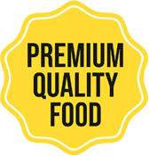 Sello de color amarillo indicando que la mixtura extre para perdices es un alimento premium