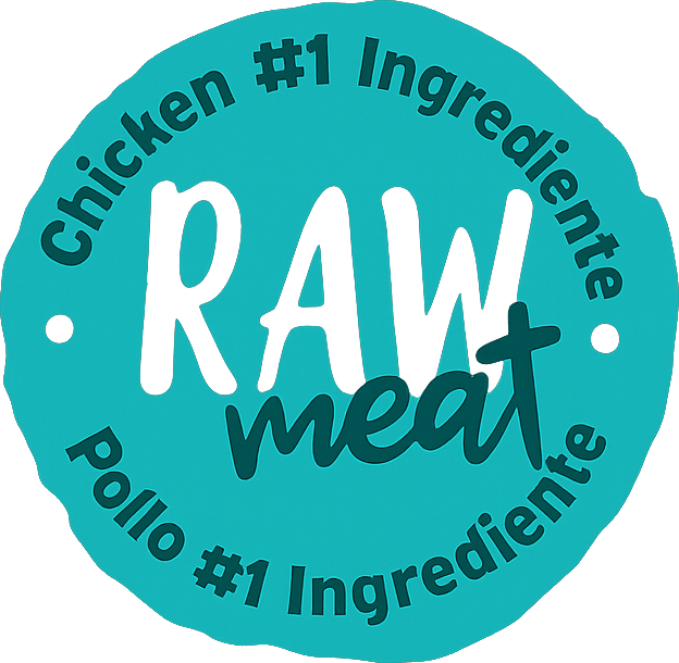 Sello de calidad de alimento seco para perros senior.