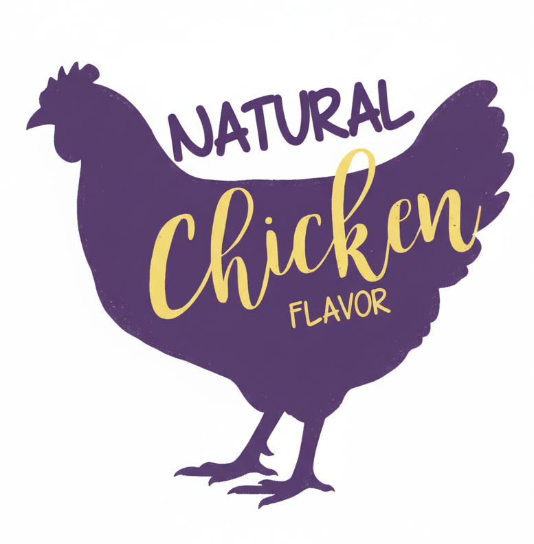 Sello producto con pollo como ingrediente principal.